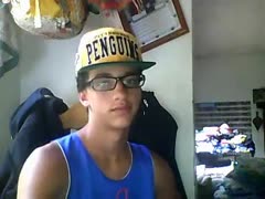 Cute boy with glasses wank