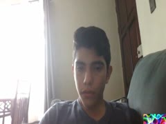 Hot Latin teen twink 18yo jerks off his huge dick and records everything on his home webcam.